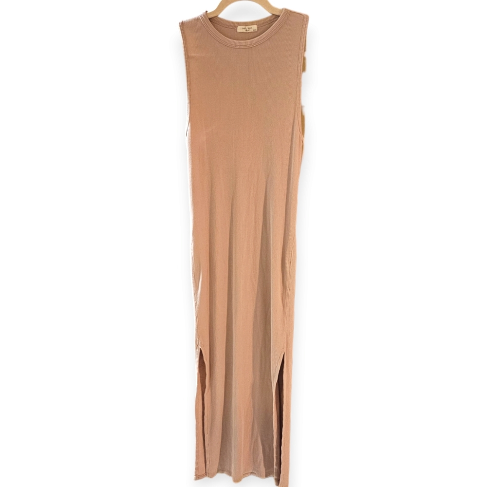 Rag & Bone Neutral Ribbed Racer Back Tank Dress